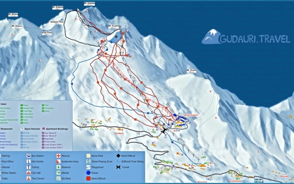 Gruzja Guduari Mapa Tras